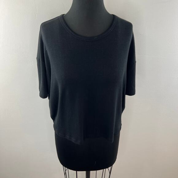 Aritzia Wilfred Free Round Neck Casual Tee Black Short Sleeve Pullover Size S - Picture 3 of 10
